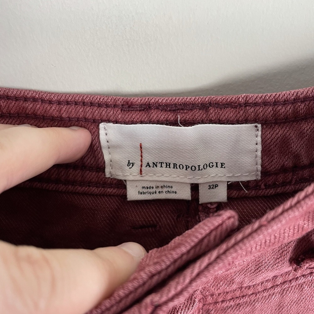 Anthropologie Pleated Front Skinny Pants Pink Slim Trousers Size 32 Petite - Picture 5 of 8